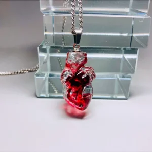 Bloody Heart Gothic Pendant Necklace (2) - Lunar Hex Co | Gothic Jewelry & Dark Accessories