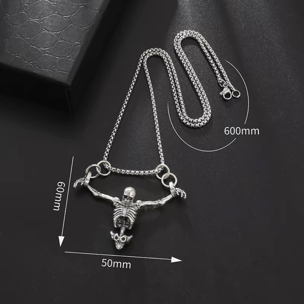 Captivity Skull Pendant Gothic Necklace 2 - Lunar Hex Co | Gothic Jewelry & Dark Accessories