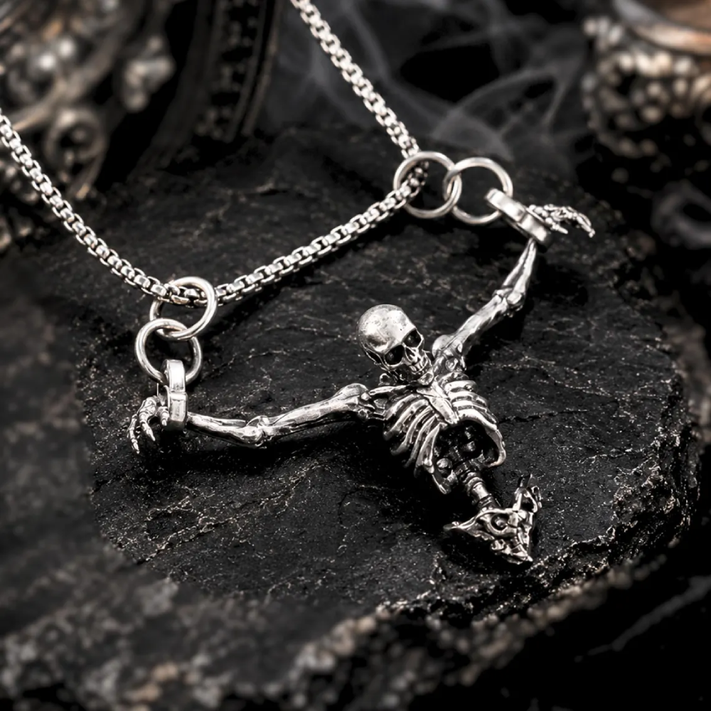 Captivity Skull Pendant Gothic Necklace 7 - Lunar Hex Co | Gothic Jewelry & Dark Accessories