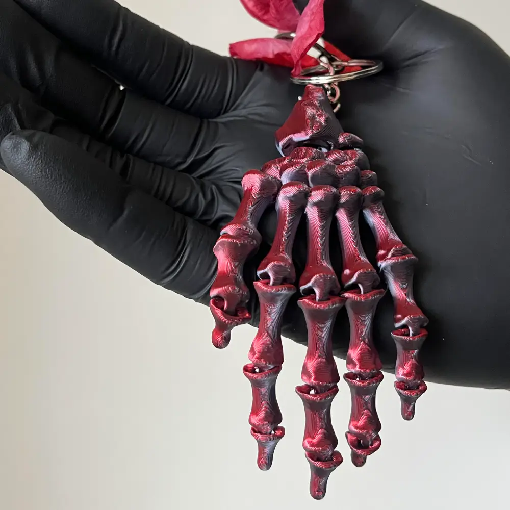 Skeletal Hand Decayed Nether Dark Deathcore Gothic Keychain Charm 1 - Lunar Hex Co | Gothic Jewelry & Dark Accessories