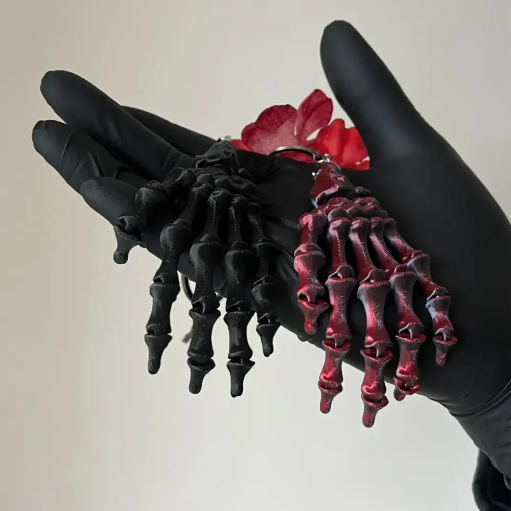 Skeletal Hand Decayed Nether Dark Deathcore Gothic Keychain Charm 10 - Lunar Hex Co | Gothic Jewelry & Dark Accessories