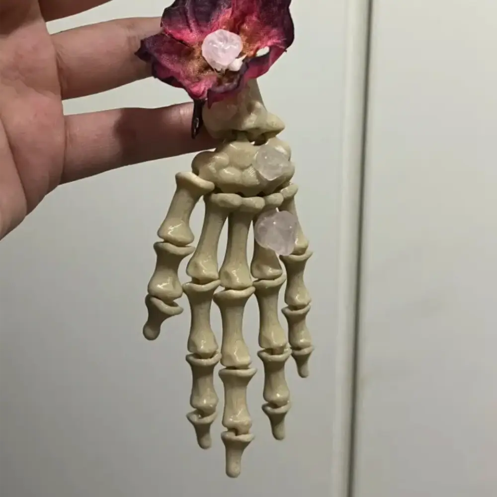 Skeletal Hand Decayed Nether Dark Deathcore Gothic Keychain Charm 11 - Lunar Hex Co | Gothic Jewelry & Dark Accessories