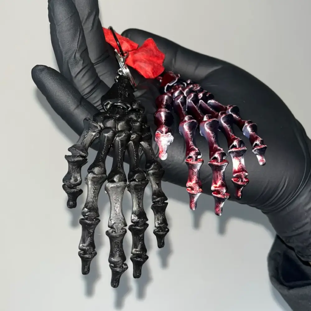 Skeletal Hand Decayed Nether Dark Deathcore Gothic Keychain Charm 13 - Lunar Hex Co | Gothic Jewelry & Dark Accessories