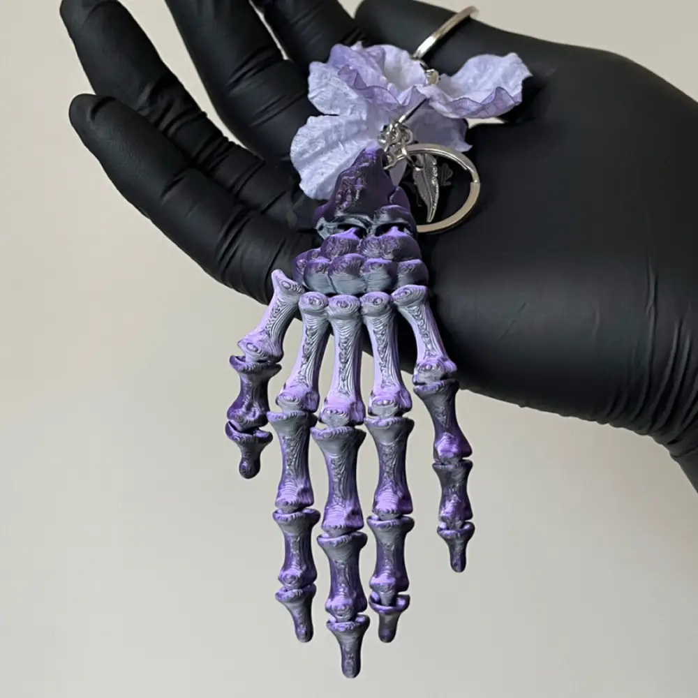 Skeletal Hand Decayed Nether Dark Deathcore Gothic Keychain Charm 16 - Lunar Hex Co | Gothic Jewelry & Dark Accessories
