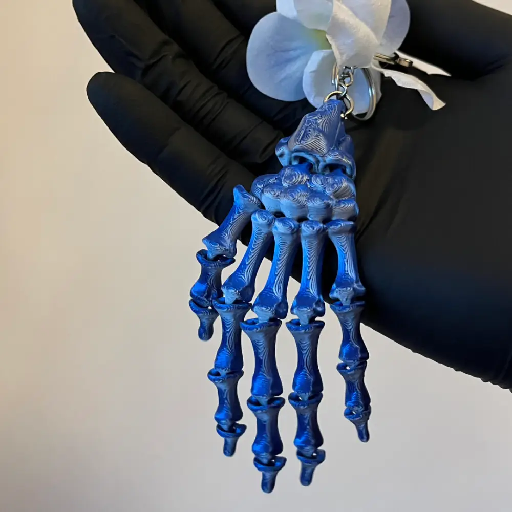 Skeletal Hand Decayed Nether Dark Deathcore Gothic Keychain Charm 4 - Lunar Hex Co | Gothic Jewelry & Dark Accessories