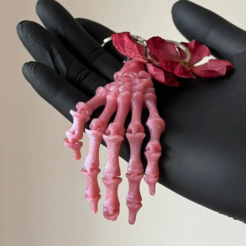 Skeletal Hand Decayed Nether Dark Deathcore Gothic Keychain Charm 5 - Lunar Hex Co | Gothic Jewelry & Dark Accessories