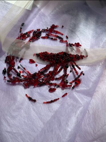 Gothic Red Bead Dark Romantic Choker photo review